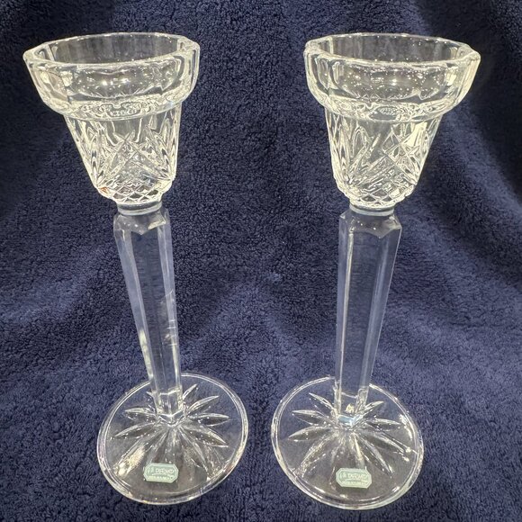 NIB JG Durand Villemont Crystal Candlesticks – Set of 2 - Picture 1 of 6